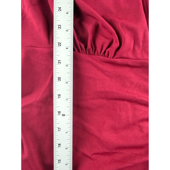 Cupshe Burgundy Ruched Wrap V-Neck Long Sleeve Ruffle Mini Dress CAA05A3L045JJ L - Picture 14 of 15